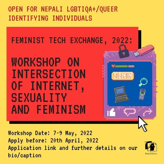 Poster for FTX Workshop on intersections of internet, sexuality & feminism