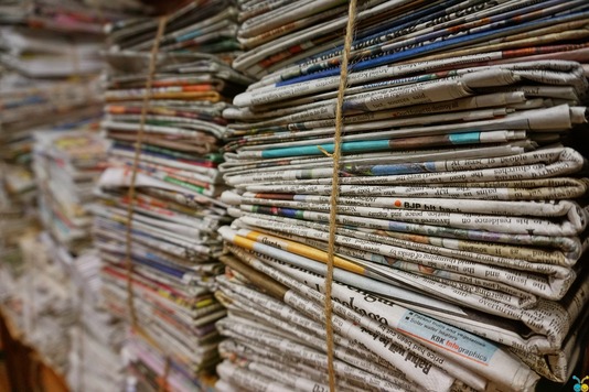 stack of newspapers 