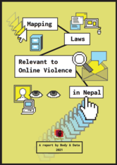 cover photo of the report on mapping laws relevant to online violence in Nepal